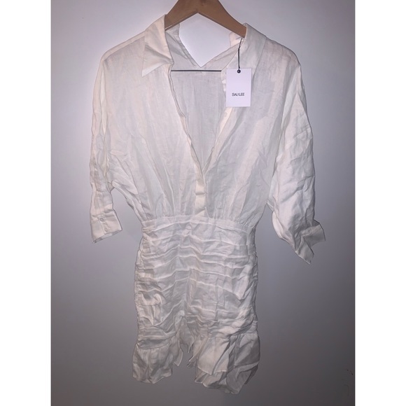 SAU LEE Amy Mini Dress in White